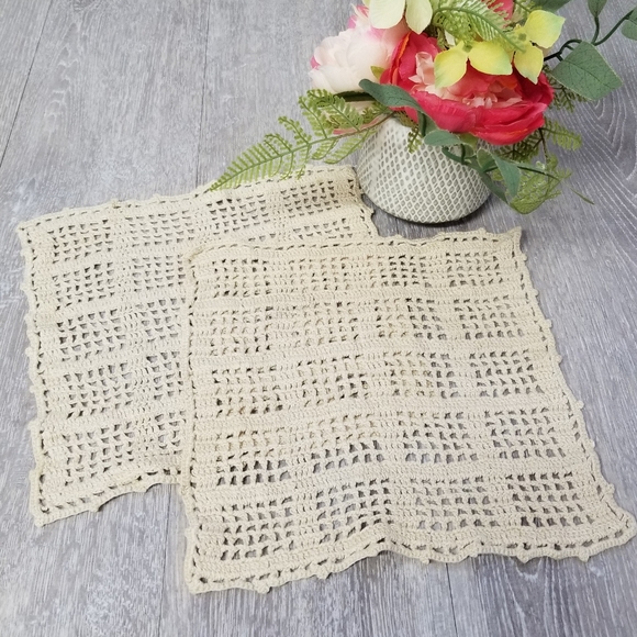 Other - 2 square crocheted doilies